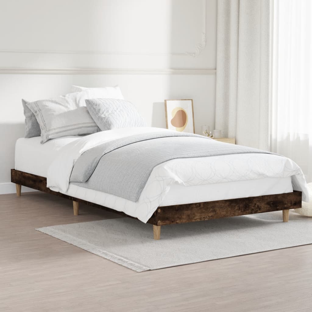 Bedframe zonder matras hout gerookt eikenkleurig 90x200 cm