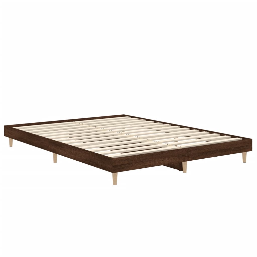 Bedframe zonder matras bewerkt hout bruin eikenkleur 140x190 cm