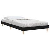 Bedframe bewerkt hout zwart 90x190 cm