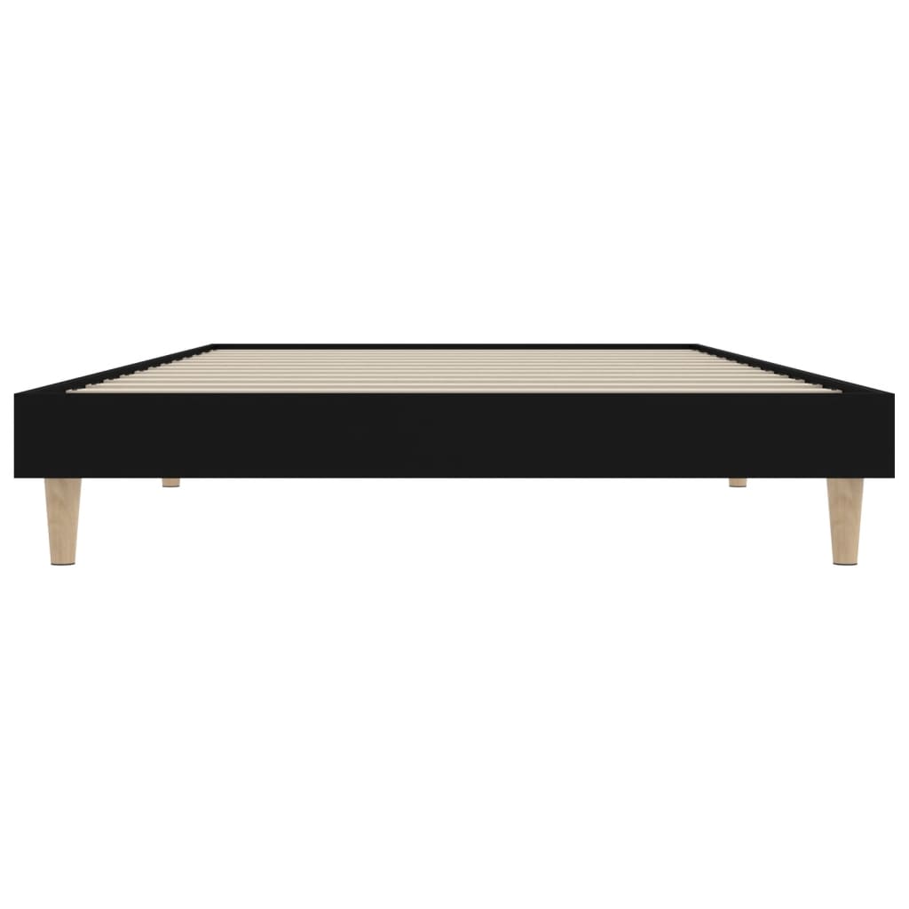 Bedframe bewerkt hout zwart 90x190 cm