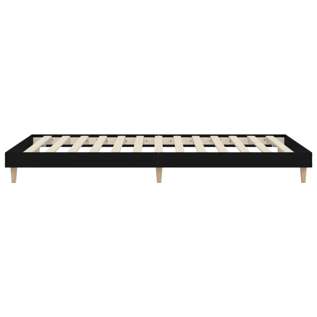 Bedframe bewerkt hout zwart 90x190 cm