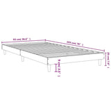 Bedframe bewerkt hout zwart 90x190 cm