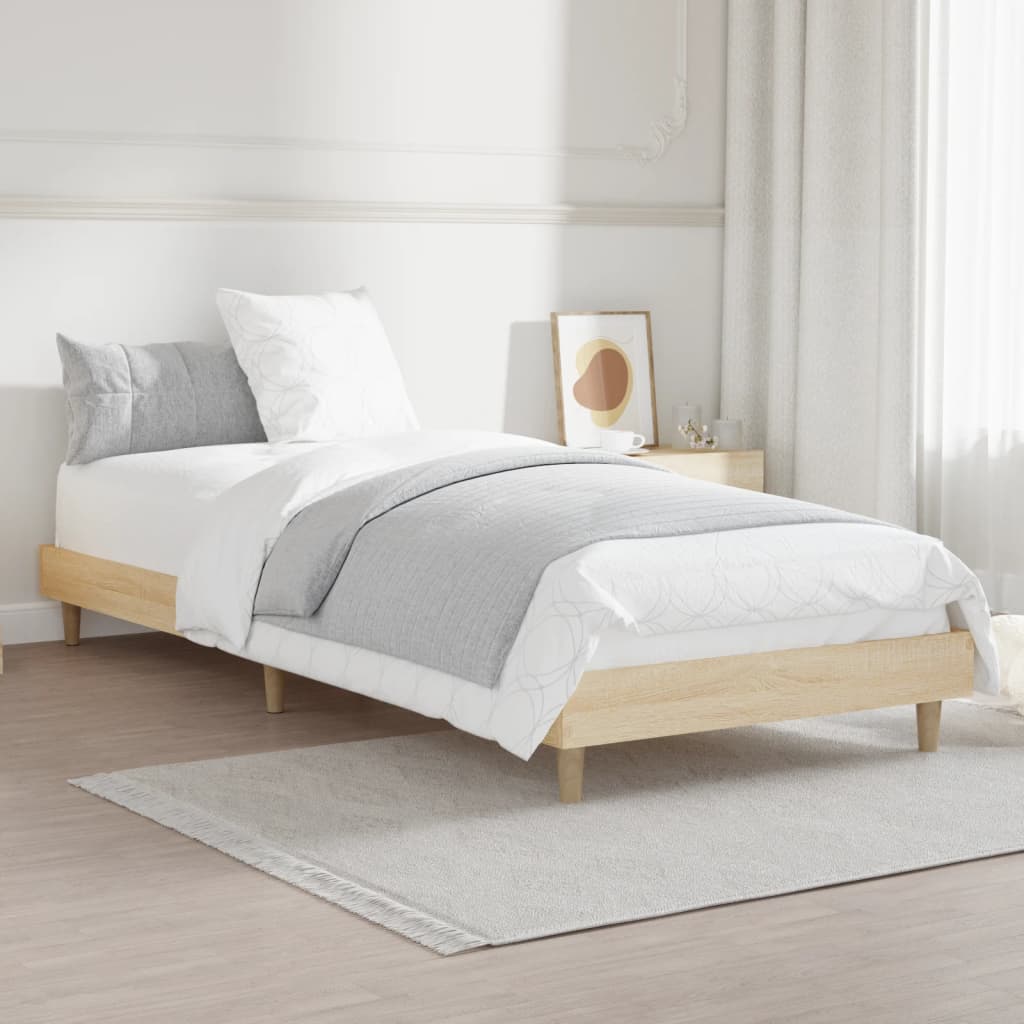Bedframe zonder matras hout sonoma eikenkleurig 75x190 cm