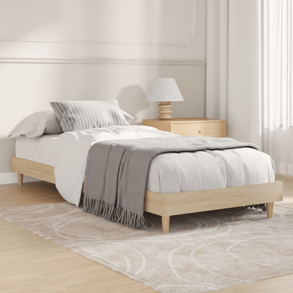 Bedframe zonder matras hout sonoma eikenkleurig 75x190 cm