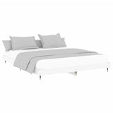 Bedframe massief hout wit 200x200 cm
