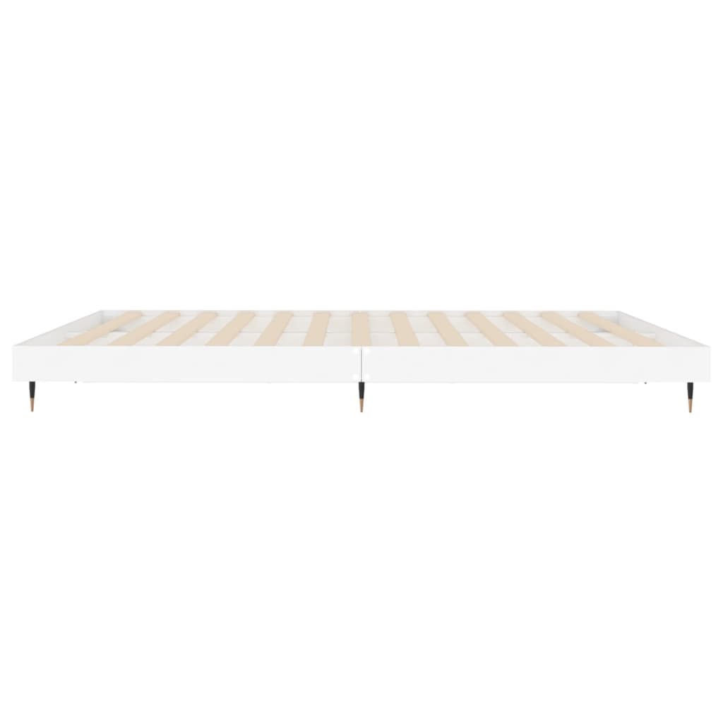 Bedframe massief hout wit 200x200 cm