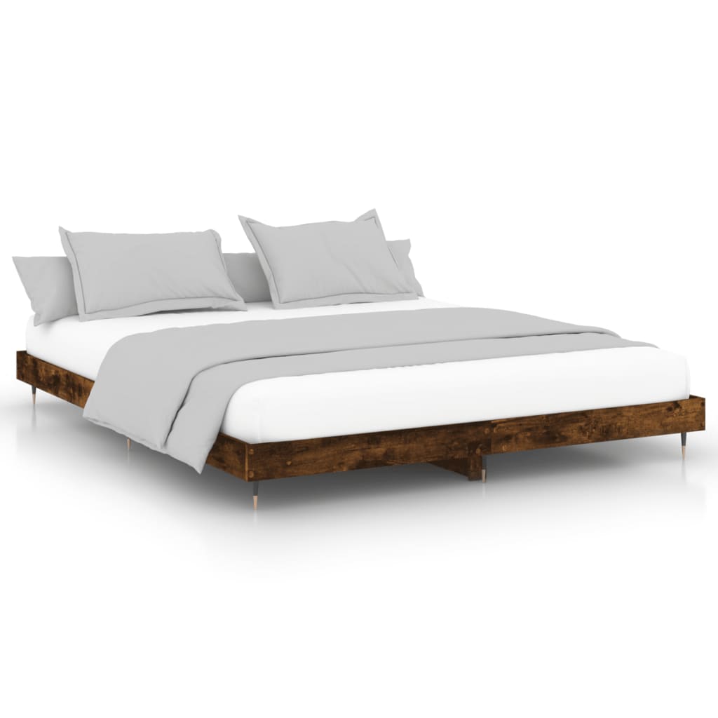Bedframe zonder matras 200x200 cm spaanplaat gerookt eiken