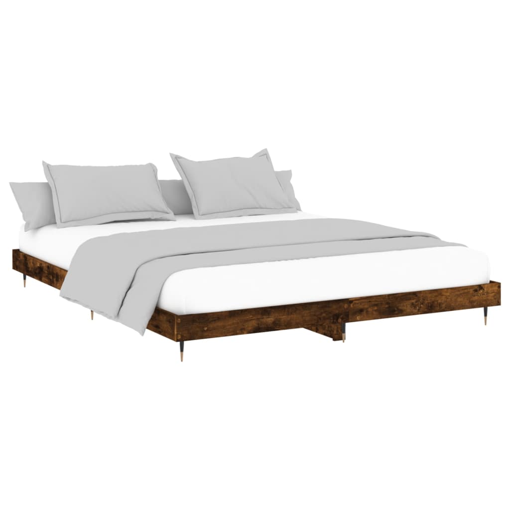 Bedframe zonder matras 200x200 cm spaanplaat gerookt eiken