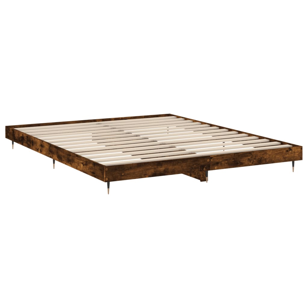 Bedframe zonder matras 200x200 cm spaanplaat gerookt eiken