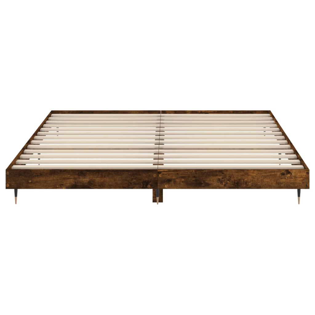 Bedframe zonder matras 200x200 cm spaanplaat gerookt eiken