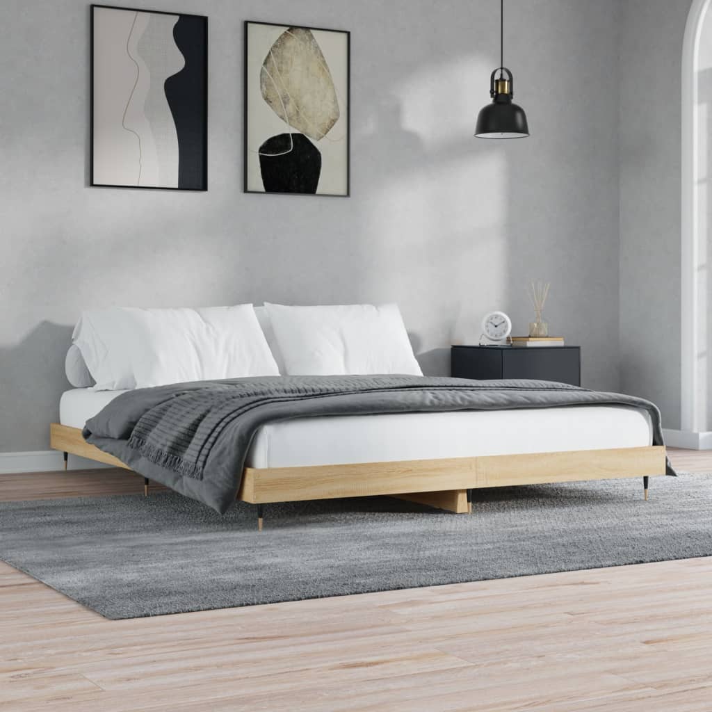 Bedframe zonder matras hout sonoma eikenkleurig 160x200 cm