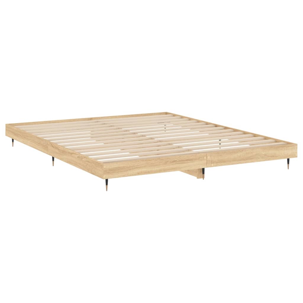 Bedframe zonder matras hout sonoma eikenkleurig 160x200 cm