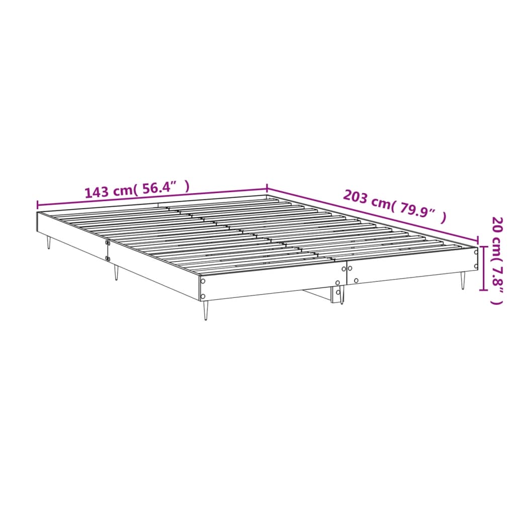 Bedframe zonder matras hout sonoma eikenkleurig 140x200 cm
