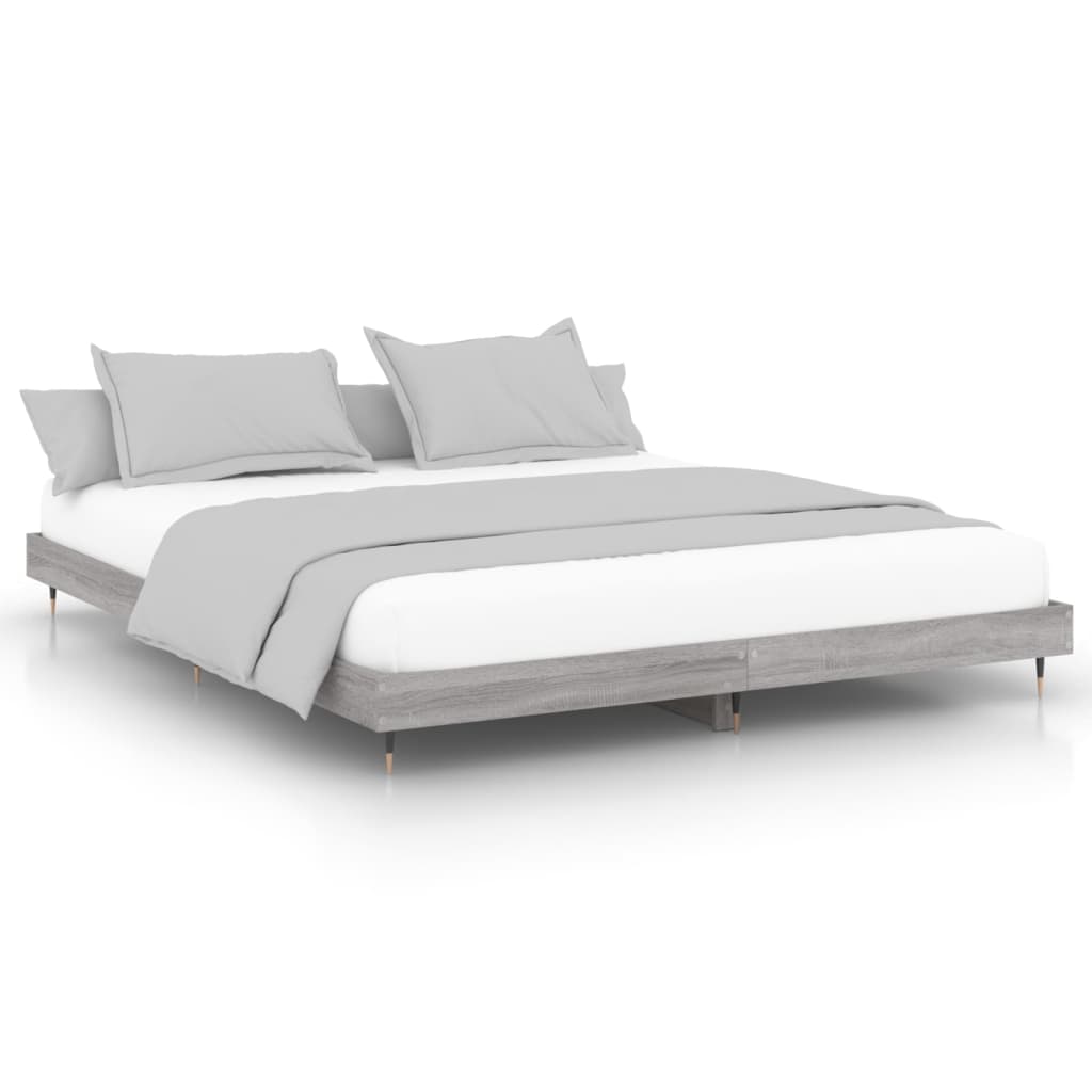 Bedframe bewerkt hout grijs sonoma eikenkleurig 140x200 cm