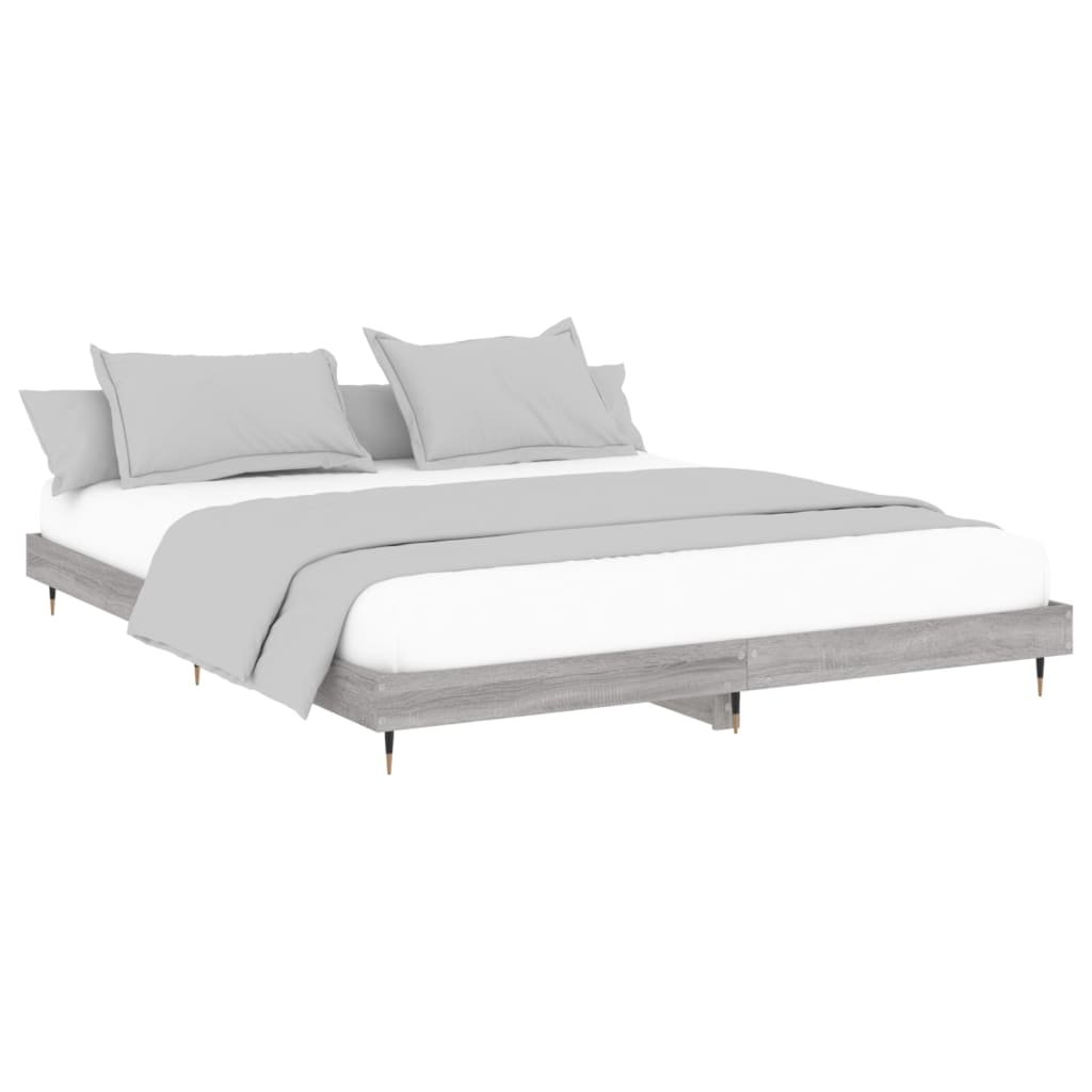 Bedframe bewerkt hout grijs sonoma eikenkleurig 140x200 cm