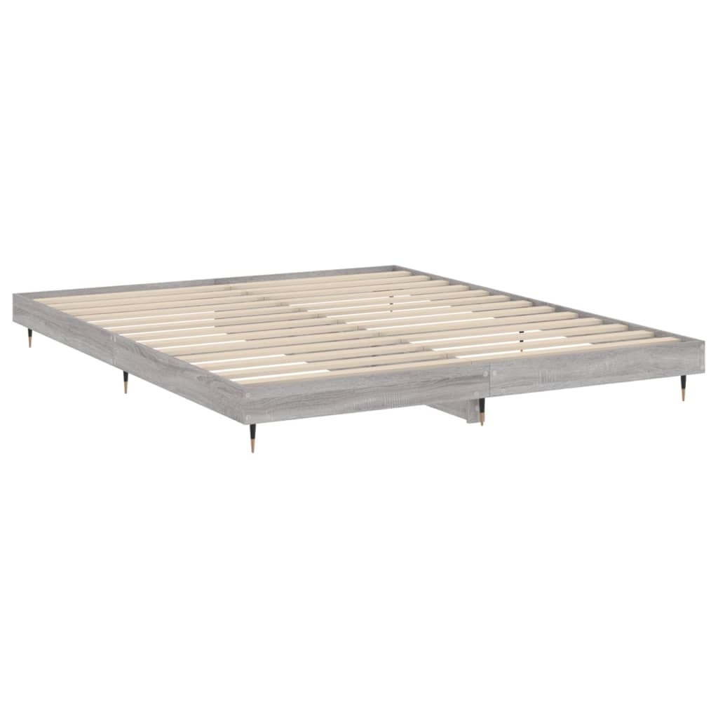 Bedframe bewerkt hout grijs sonoma eikenkleurig 140x200 cm