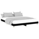 Bedframe bewerkt hout zwart 120x200 cm