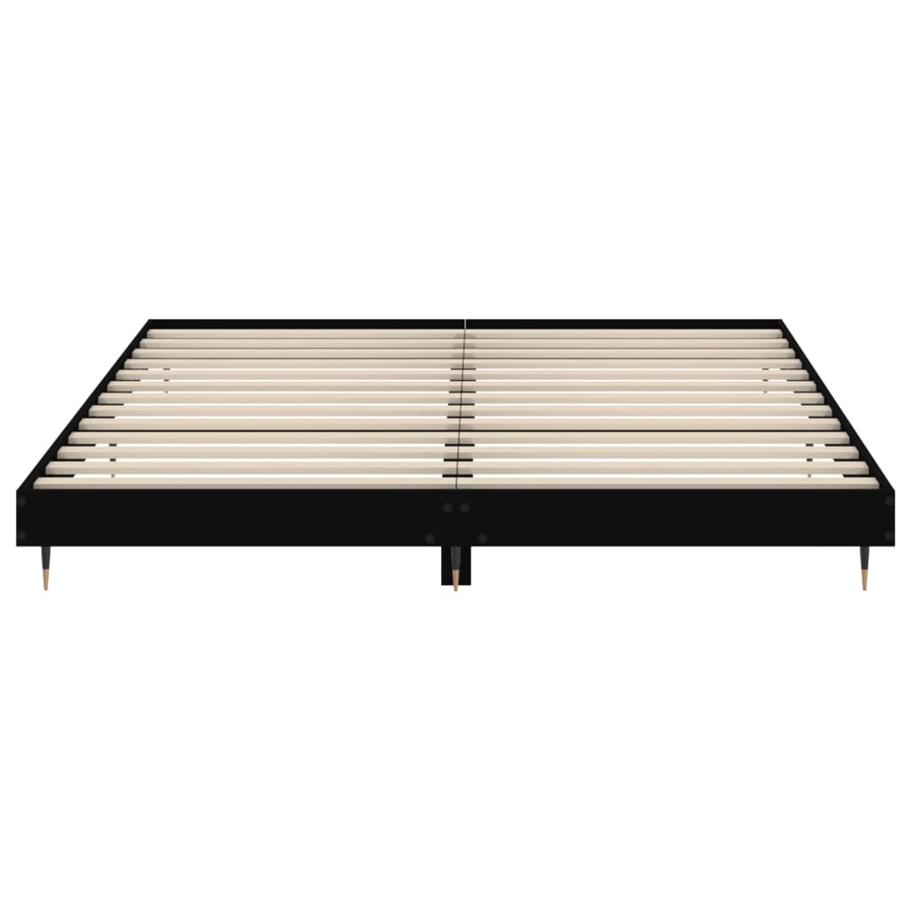 Bedframe bewerkt hout zwart 120x200 cm