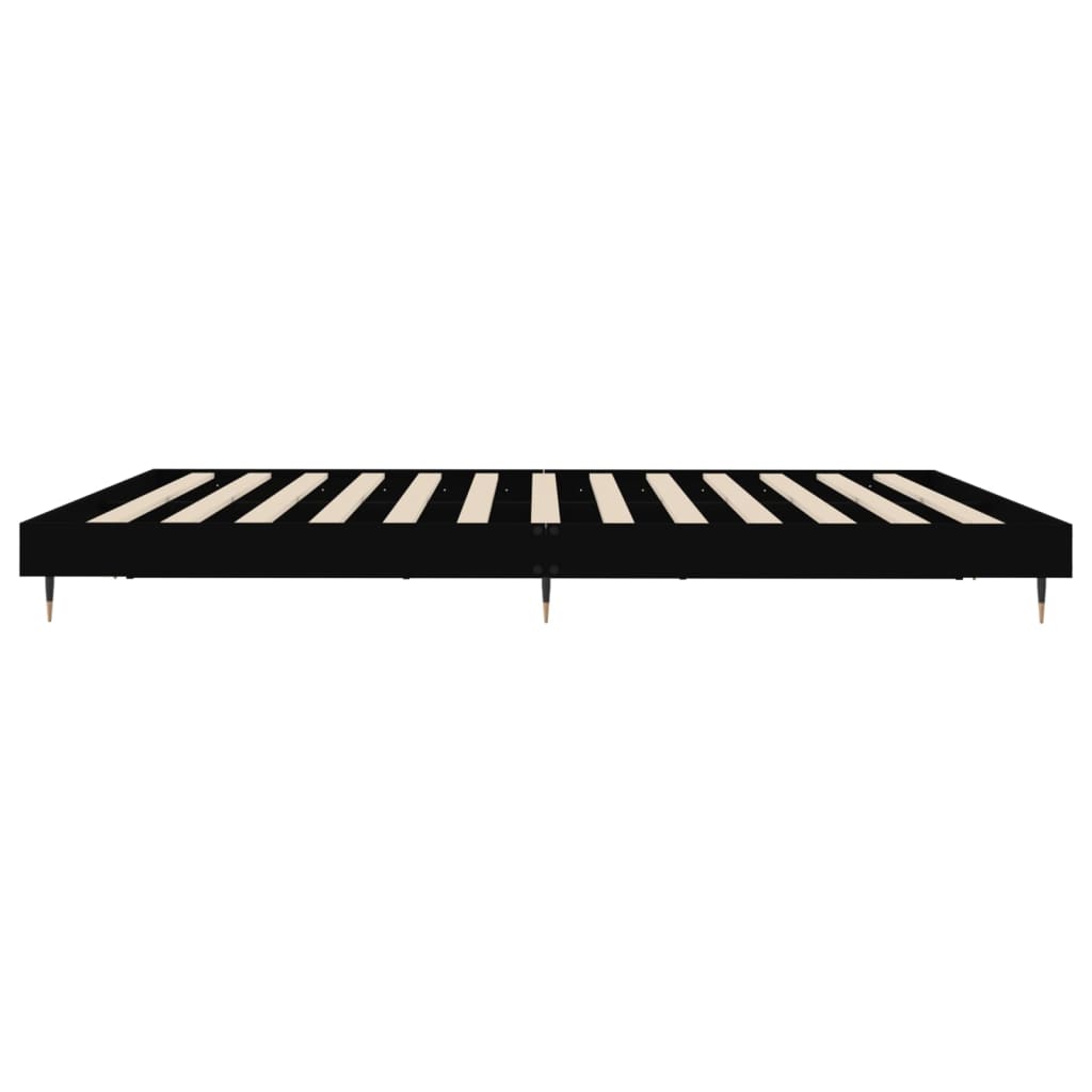 Bedframe bewerkt hout zwart 120x200 cm