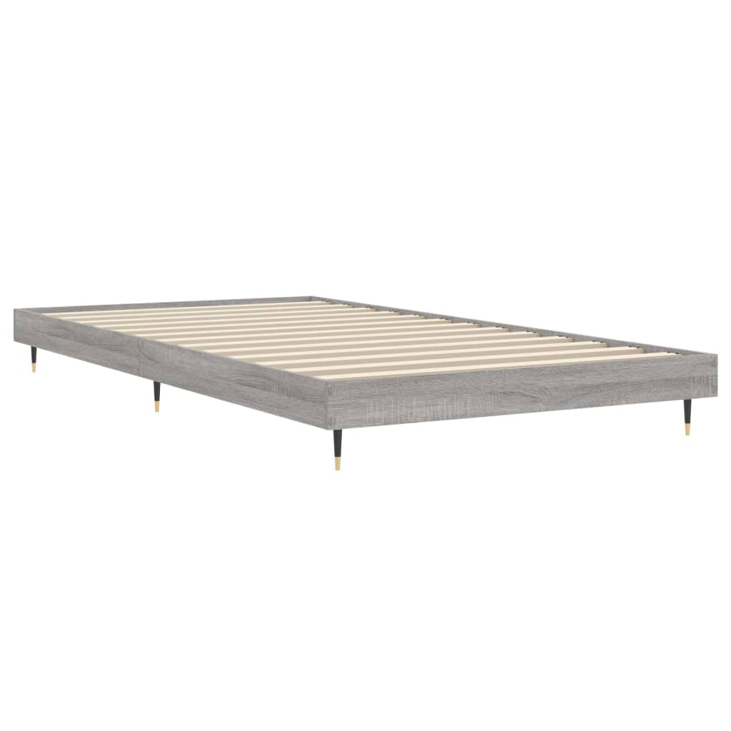 Bedframe bewerkt hout grijs sonoma eikenkleurig 100x200 cm