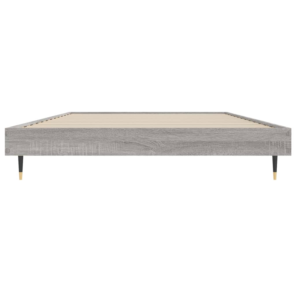 Bedframe bewerkt hout grijs sonoma eikenkleurig 100x200 cm