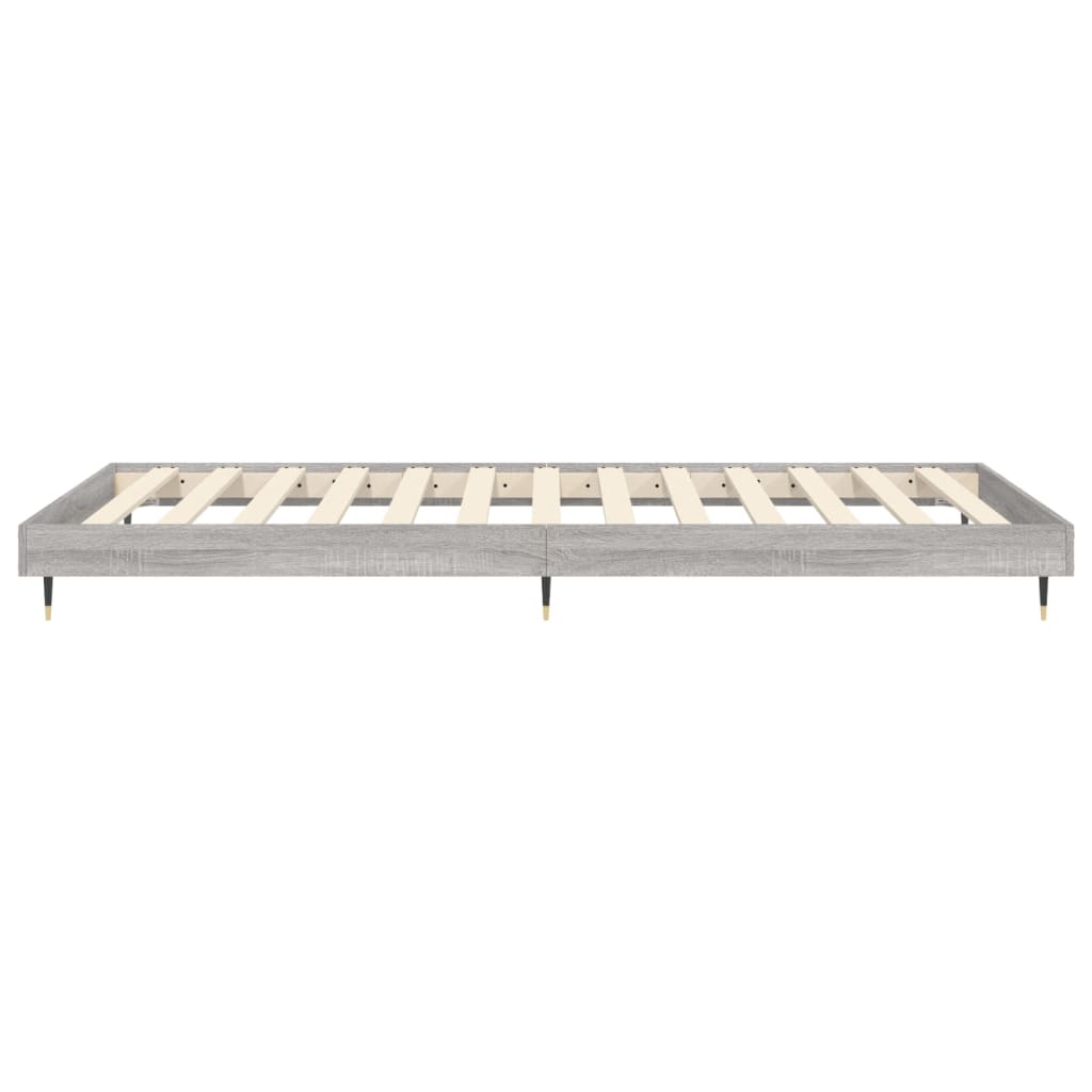 Bedframe bewerkt hout grijs sonoma eikenkleurig 100x200 cm