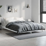 Bedframe bewerkt hout wit 135x190 cm