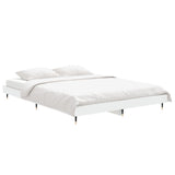 Bedframe bewerkt hout wit 135x190 cm