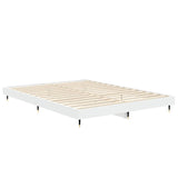 Bedframe bewerkt hout wit 135x190 cm