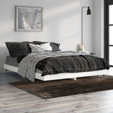 Bedframe bewerkt hout wit 135x190 cm