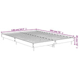 Bedframe bewerkt hout hoogglans wit 135x190 cm