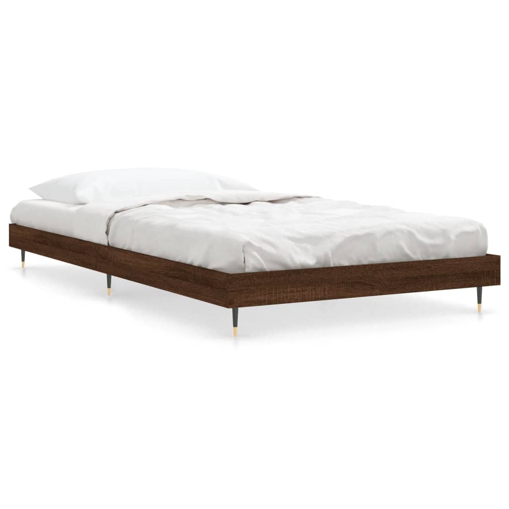 Bedframe zonder matras bewerkt hout bruin eikenkleur 90x190 cm