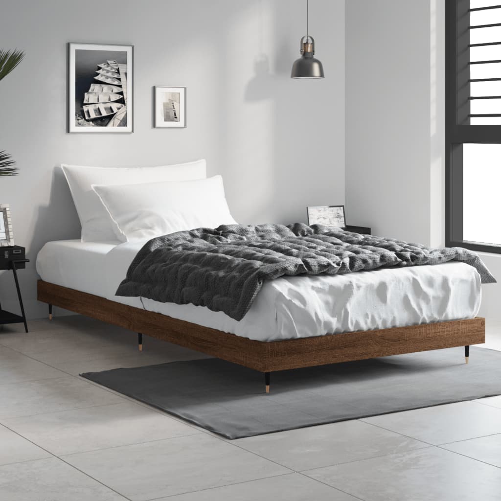 Bedframe zonder matras bewerkt hout bruin eikenkleur 90x190 cm