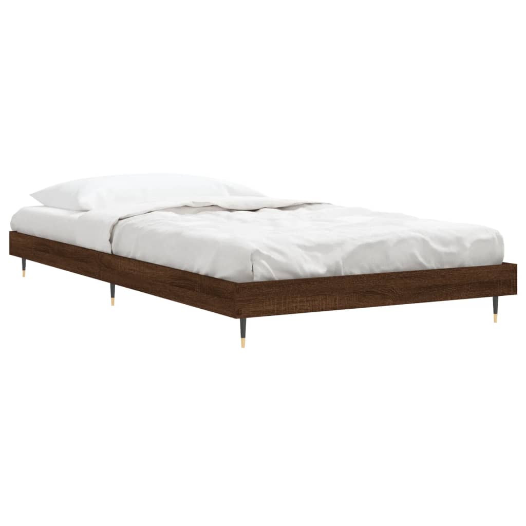 Bedframe zonder matras bewerkt hout bruin eikenkleur 90x190 cm