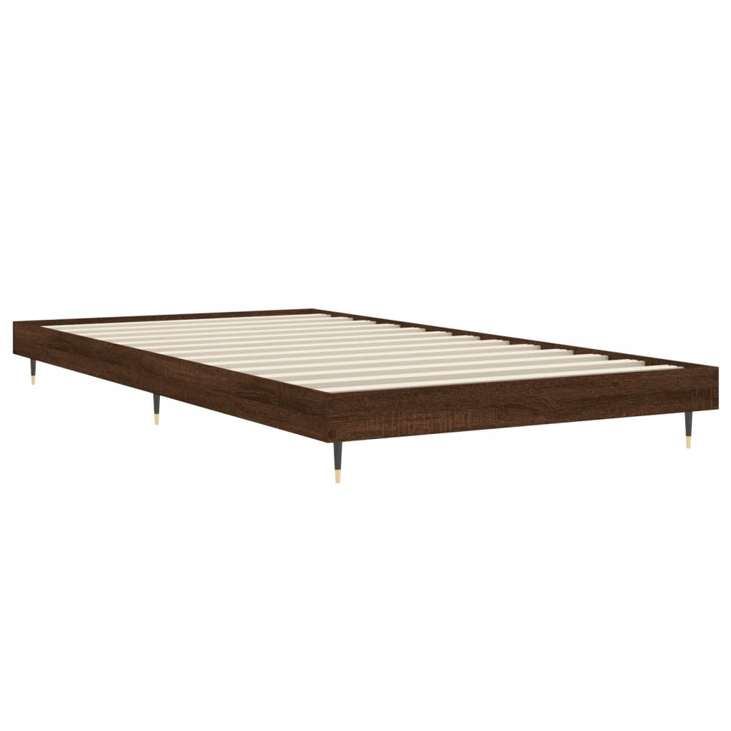 Bedframe zonder matras bewerkt hout bruin eikenkleur 90x190 cm