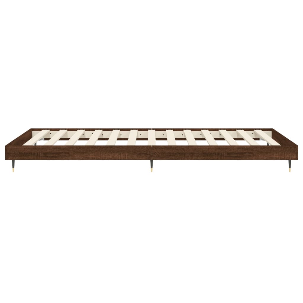 Bedframe zonder matras bewerkt hout bruin eikenkleur 75x190 cm