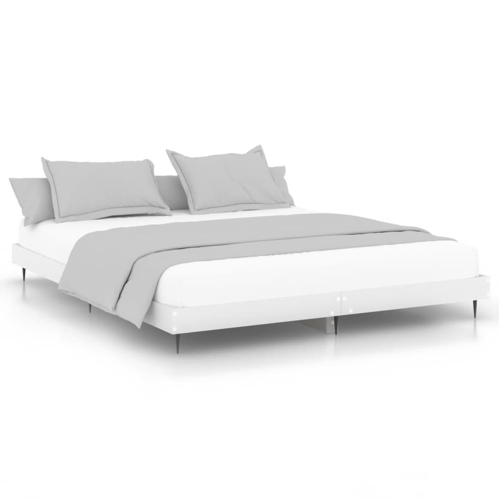 Bedframe bewerkt hout wit 140x200 cm