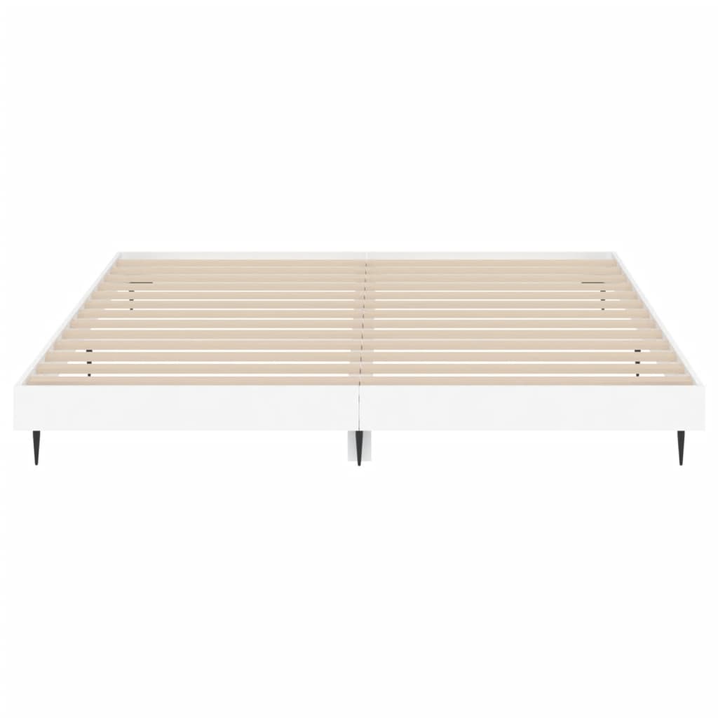 Bedframe bewerkt hout wit 140x200 cm