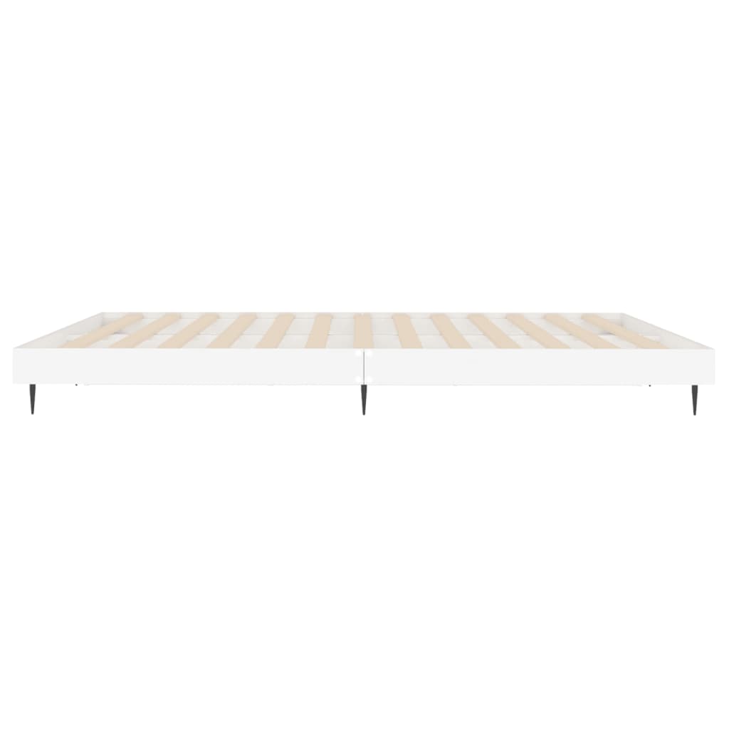 Bedframe bewerkt hout wit 140x200 cm