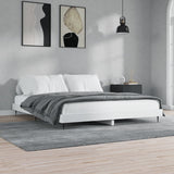 Bedframe bewerkt hout wit 140x200 cm