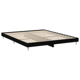 Bedframe bewerkt hout zwart 120x200 cm