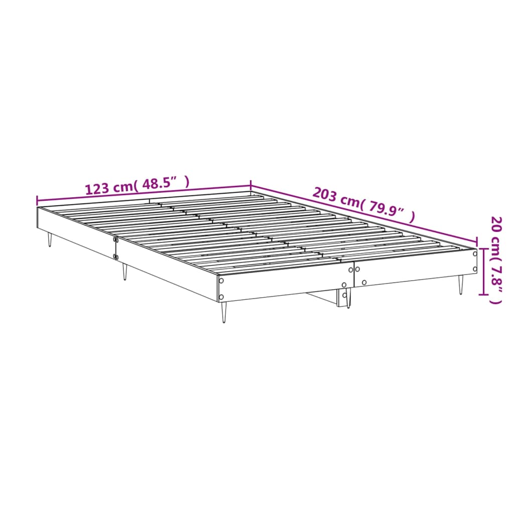Bedframe zonder matras bewerkt hout bruin eikenkleur 120x200 cm