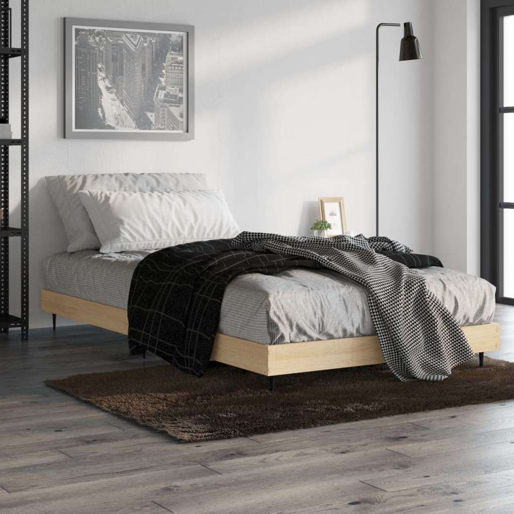 Bedframe zonder matras hout sonoma eikenkleurig 100x200 cm