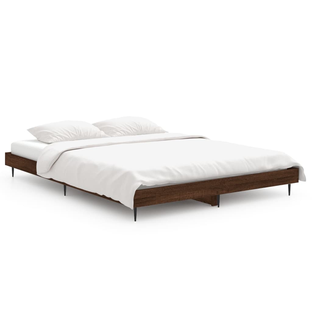 Bedframe zonder matras bewerkt hout bruin eikenkleur 140x190 cm