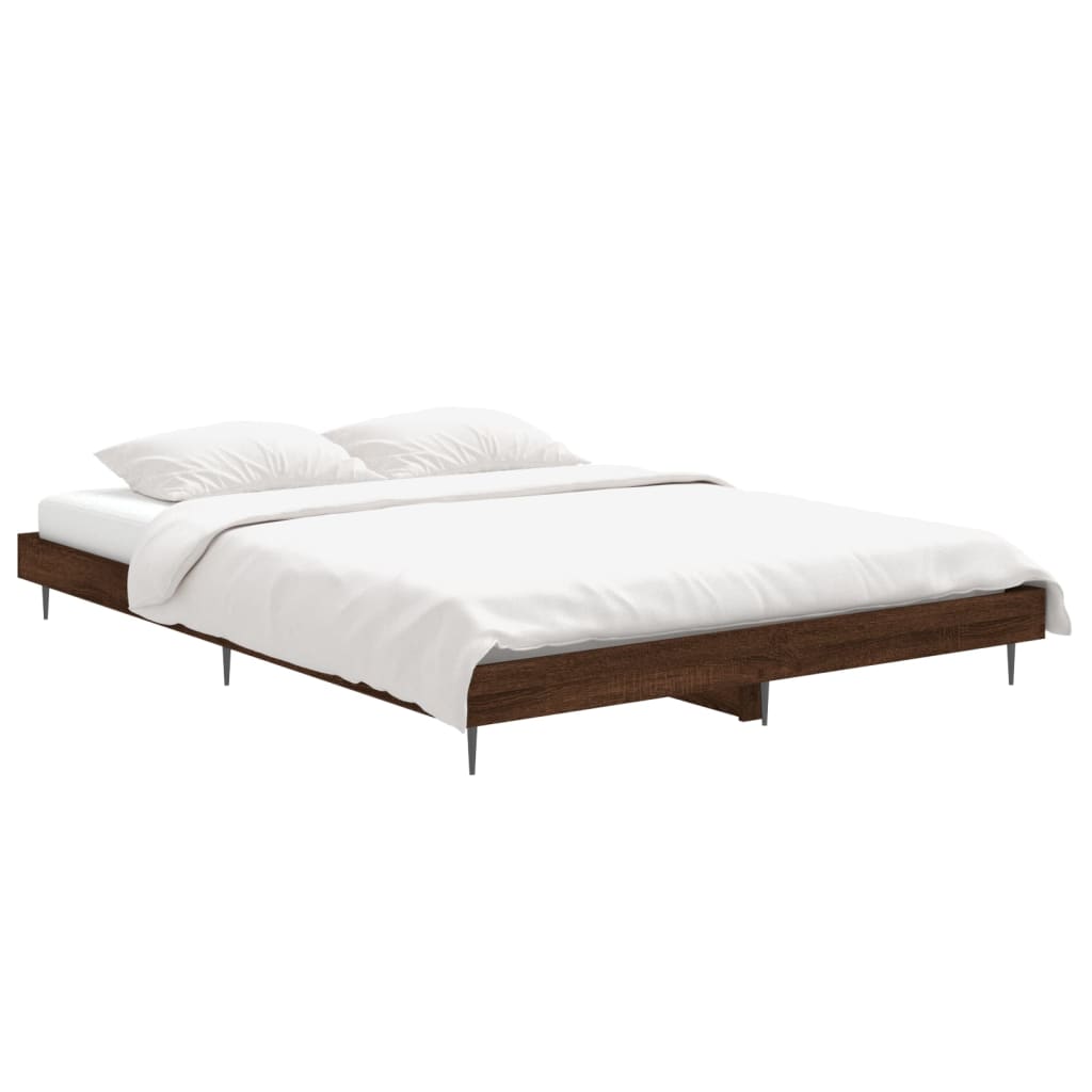 Bedframe zonder matras bewerkt hout bruin eikenkleur 140x190 cm