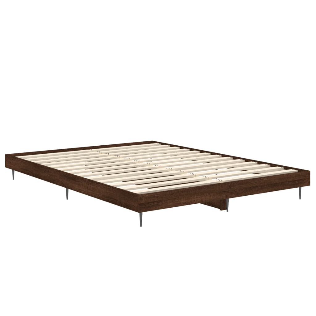Bedframe zonder matras bewerkt hout bruin eikenkleur 140x190 cm
