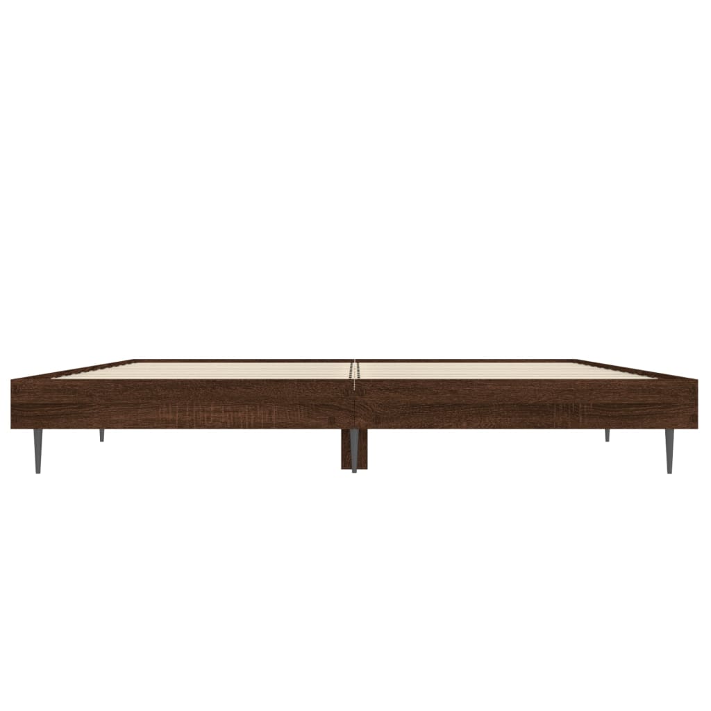 Bedframe zonder matras bewerkt hout bruin eikenkleur 140x190 cm