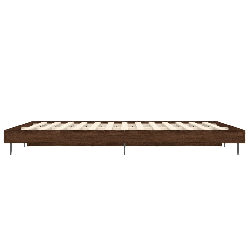 Bedframe zonder matras bewerkt hout bruin eikenkleur 140x190 cm