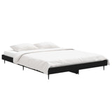 Bedframe bewerkt hout zwart 135x190 cm