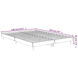 Bedframe bewerkt hout zwart 135x190 cm